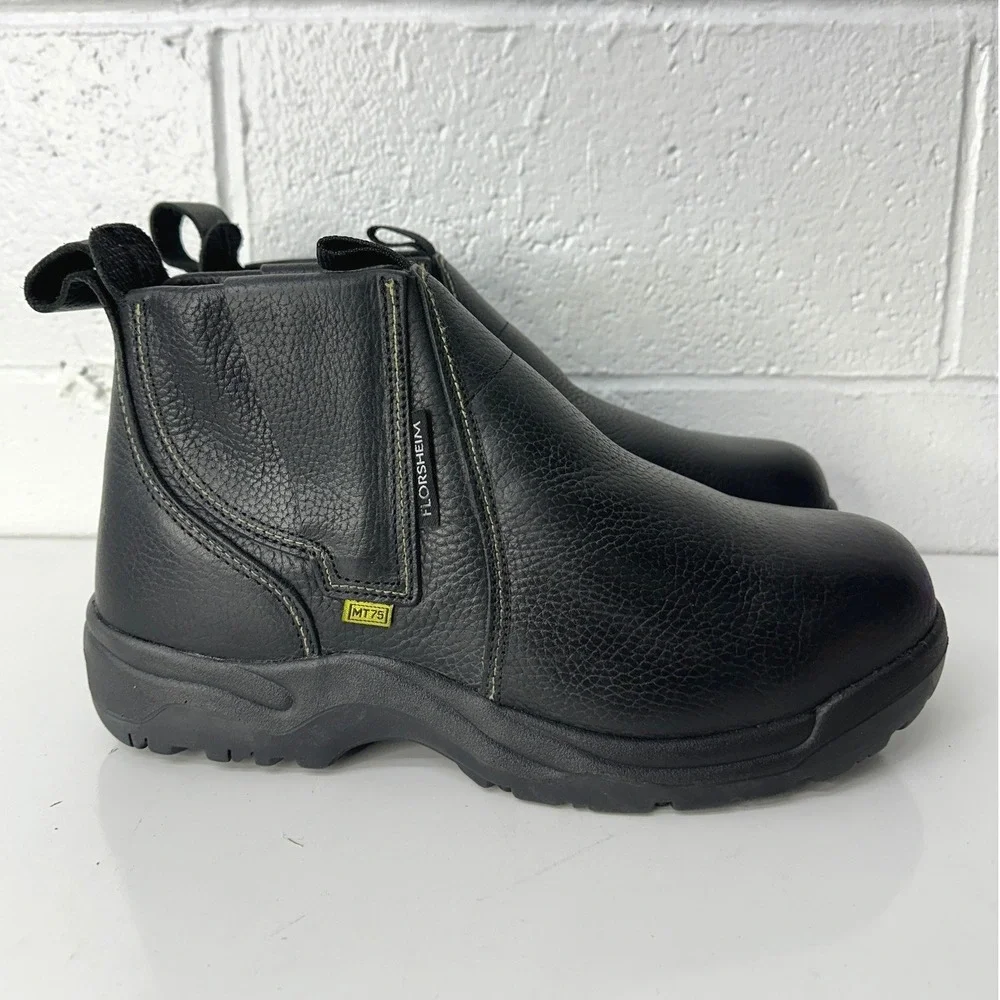 Florsheim Hercules Work Boots‎ Black Leather Steel Toe Met Guard / Mens 12 EEE